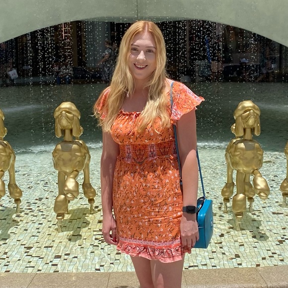 Ally Orange Boho Dress - Picture 4 of 4